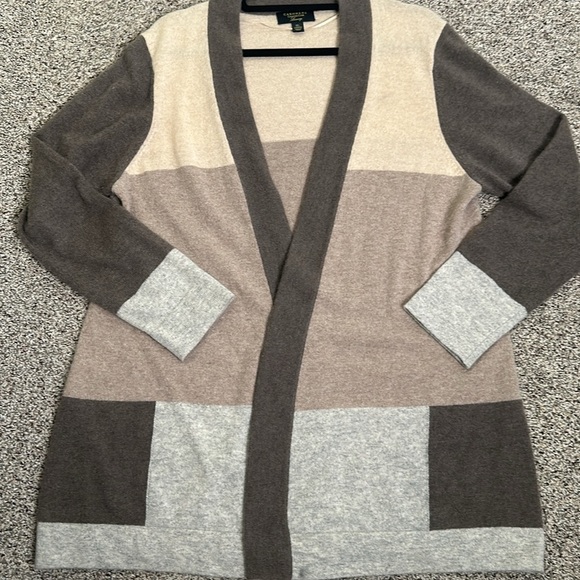 Club charter cashmere beige gray brown cardigan size XlArge - Picture 7 of 7
